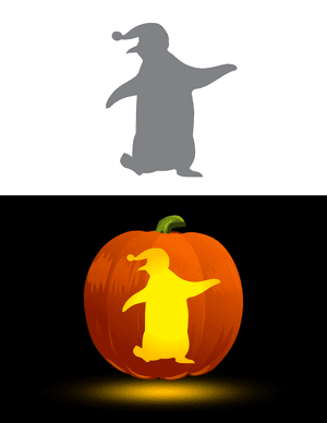 Simple Christmas Penguin Pumpkin Stencil