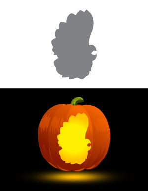 Simple Cockatoo Head Pumpkin Stencil