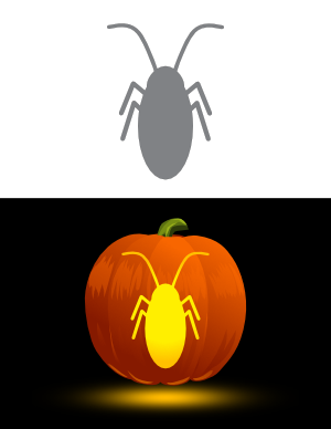 Simple Cockroach Pumpkin Stencil