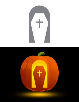 Simple Coffin Pumpkin Stencil