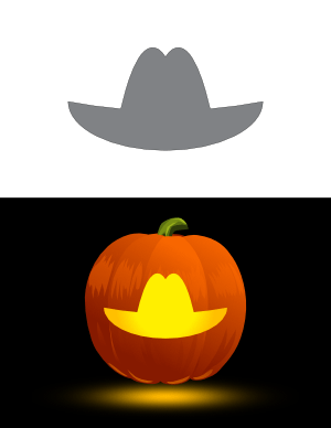 Simple Cowboy Hat Pumpkin Stencil