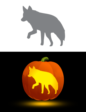 Simple Coyote Pumpkin Stencil