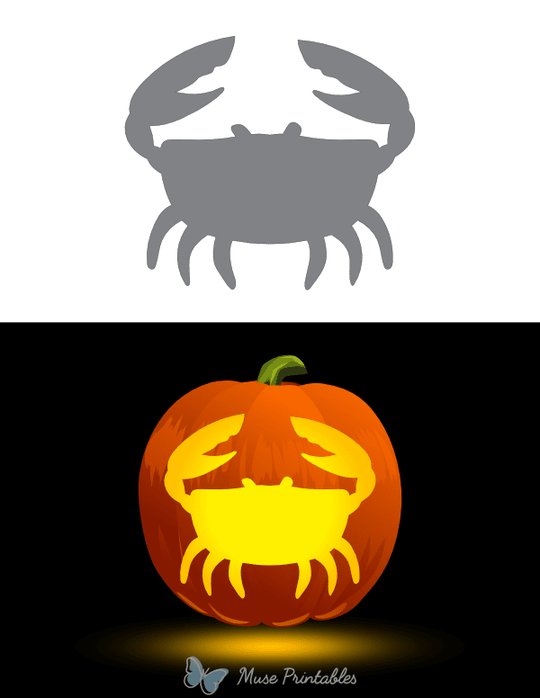 Simple Crab Pumpkin Stencil