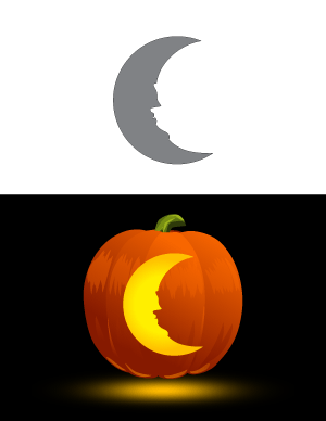 Simple Crescent Moon Pumpkin Stencil