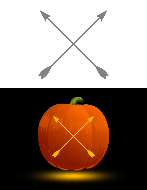 Simple Crossed Arrows Pumpkin Stencil