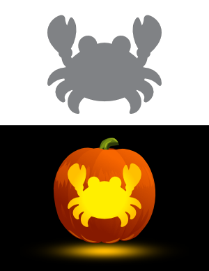 Simple Cute Crab Pumpkin Stencil