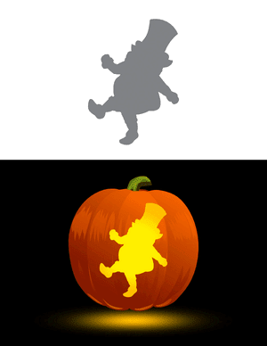 Simple Dancing Leprechaun Pumpkin Stencil