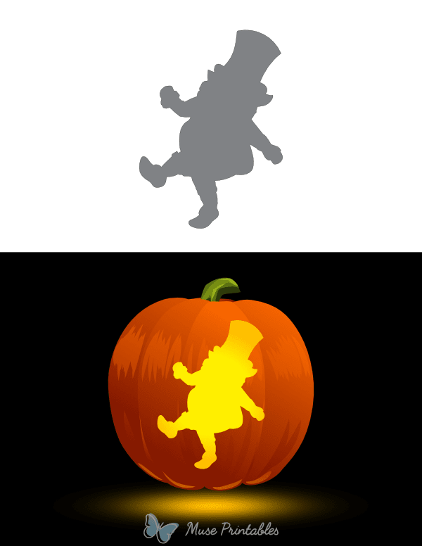 Simple Dancing Leprechaun Pumpkin Stencil