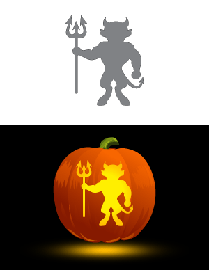 Simple Devil Pumpkin Stencil