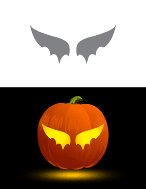 Simple Devil Wings Pumpkin Stencil