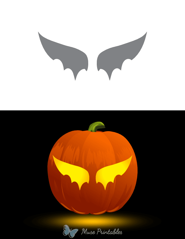 Simple Devil Wings Pumpkin Stencil