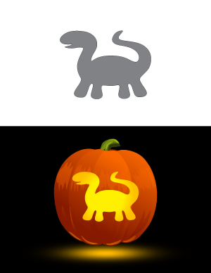 Simple Dinosaur Pumpkin Stencil