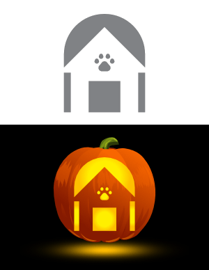 Simple Dog House Pumpkin Stencil