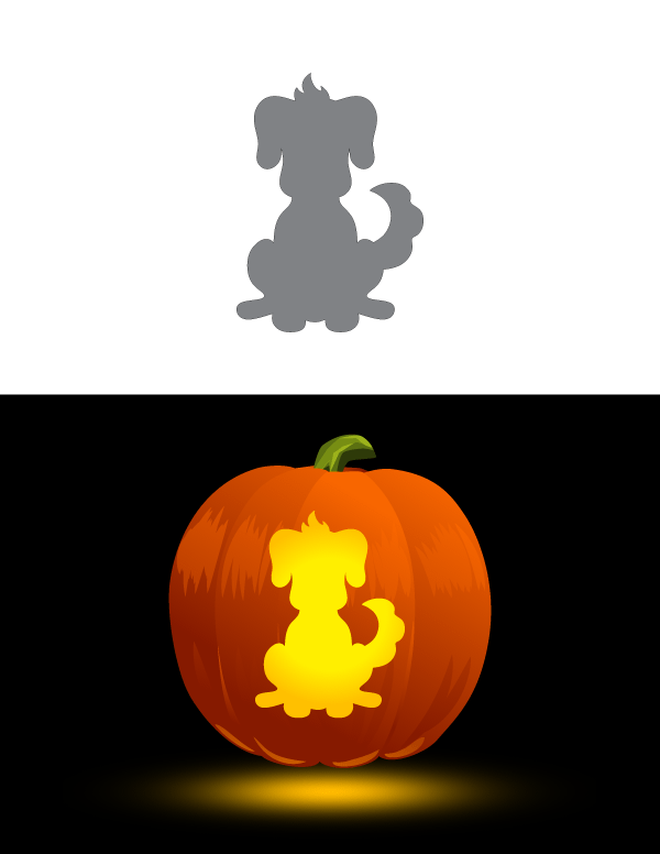 Simple Dog Pumpkin Stencil