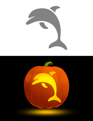 Simple Dolphin Pumpkin Stencil