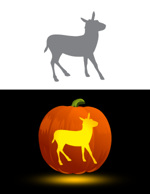 Simple Donkey Pumpkin Stencil