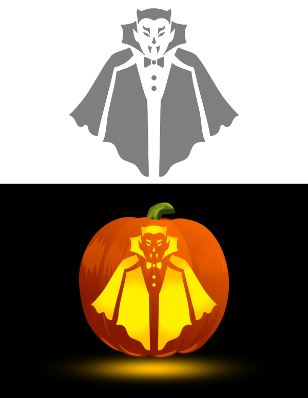 Printable Simple Dracula Pumpkin Stencil