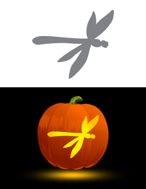 Simple Dragonfly Pumpkin Stencil