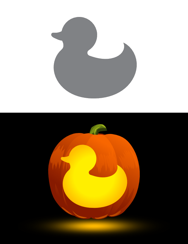 Printable Simple Duck Pumpkin Stencil