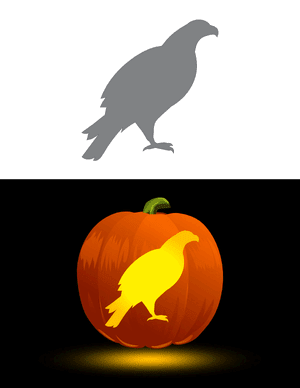 Simple Eagle Outline Pumpkin Stencil