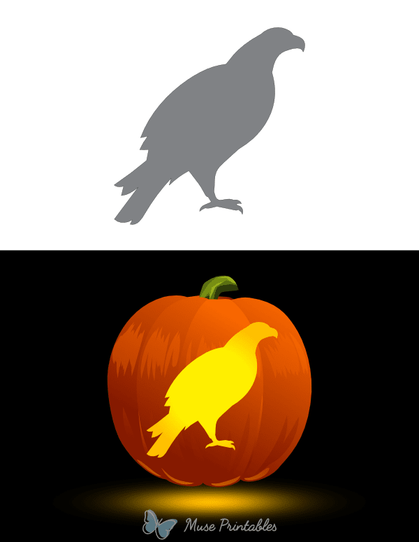 Simple Eagle Outline Pumpkin Stencil