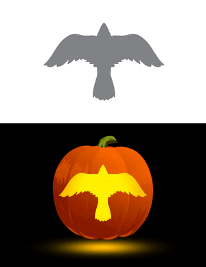 Simple Eagle Top View Pumpkin Stencil