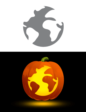 Simple Earth Pumpkin Stencil