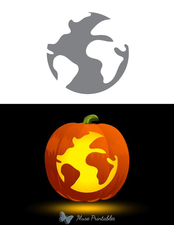 Simple Earth Pumpkin Stencil