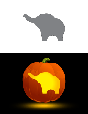 Simple Elephant Pumpkin Stencil