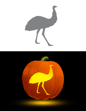 Simple Emu Pumpkin Stencil