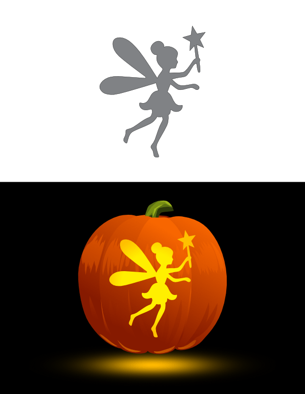 Simple Fairy Pumpkin Stencil