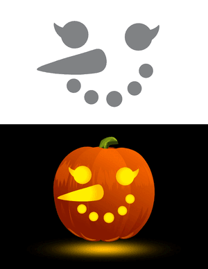 Simple Female Snowman Face Pumpkin Stencil