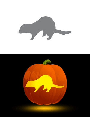 Simple Ferret Pumpkin Stencil