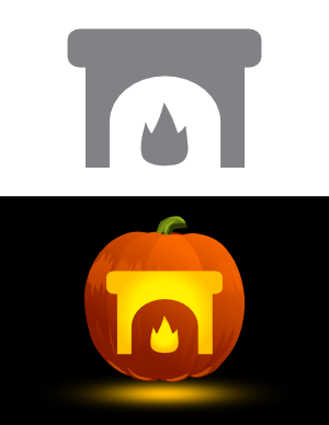Simple Fireplace Pumpkin Stencil