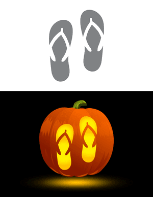 Simple Flip Flops Pumpkin Stencil