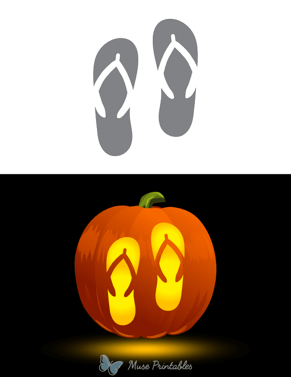 Simple Flip Flops Pumpkin Stencil