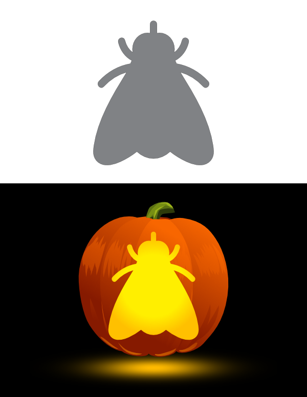 Simple Fly Pumpkin Stencil
