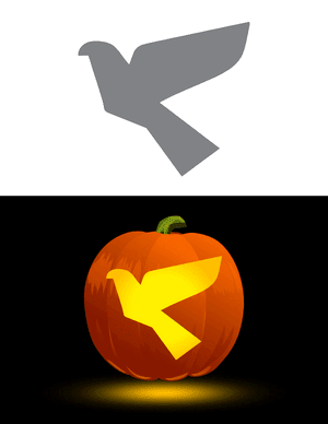 Simple Flying Eagle Pumpkin Stencil