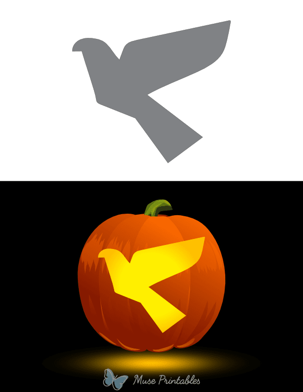 Simple Flying Eagle Pumpkin Stencil