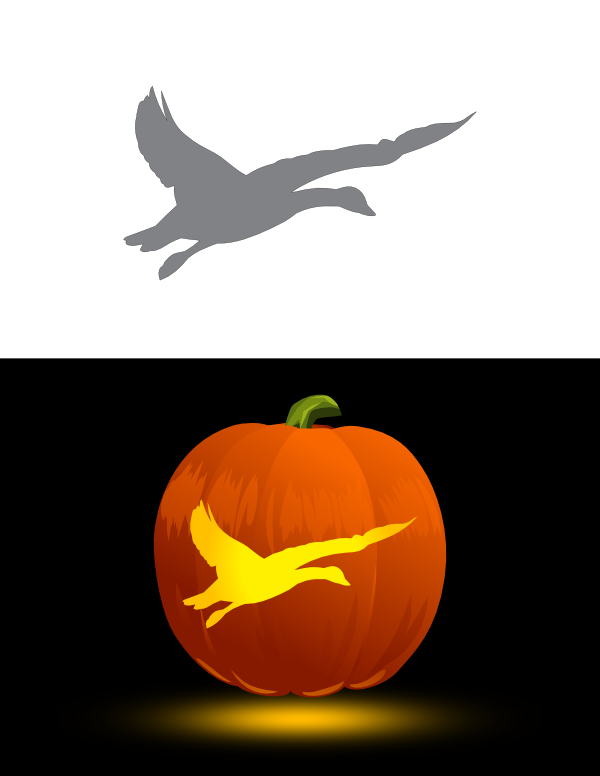 Simple Flying Goose Pumpkin Stencil