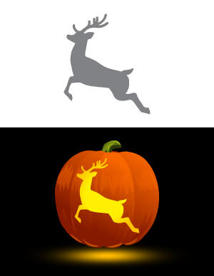 Simple Flying Reindeer Pumpkin Stencil