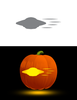Simple Flying UFO Pumpkin Stencil
