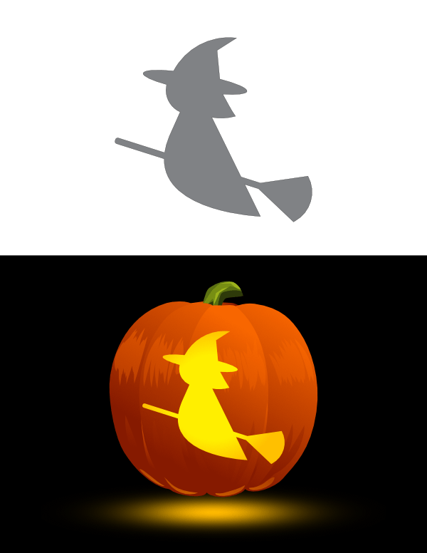 Easy Witch Pumpkin Stencil