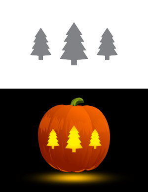 Simple Forest Pumpkin Stencil