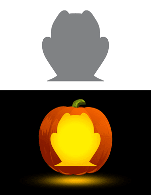 Simple Frog Pumpkin Stencil