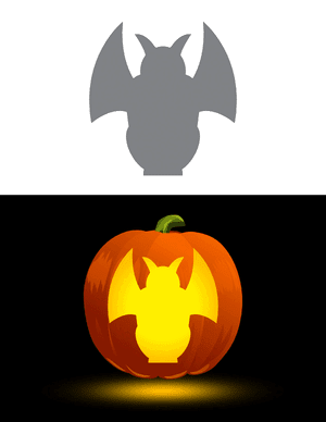 Simple Gargoyle Outline Pumpkin Stencil