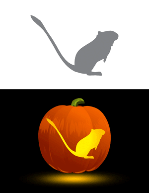 Simple Gerbil Outline Pumpkin Stencil