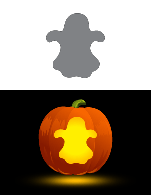 Simple Ghost Pumpkin Stencil