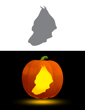 Simple Ghost With Horns Pumpkin Stencil