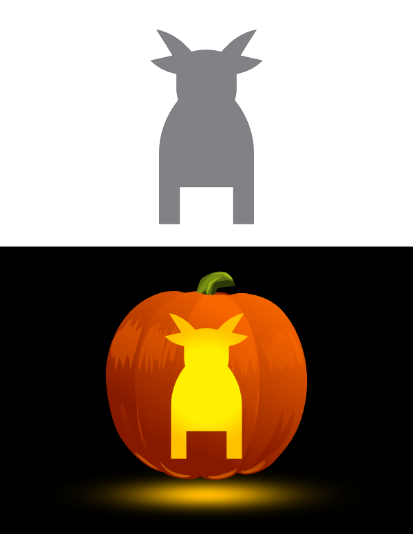 Printable Simple Goat Pumpkin Stencil